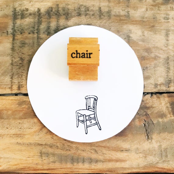 Tampon encreur chaise vintage en bois