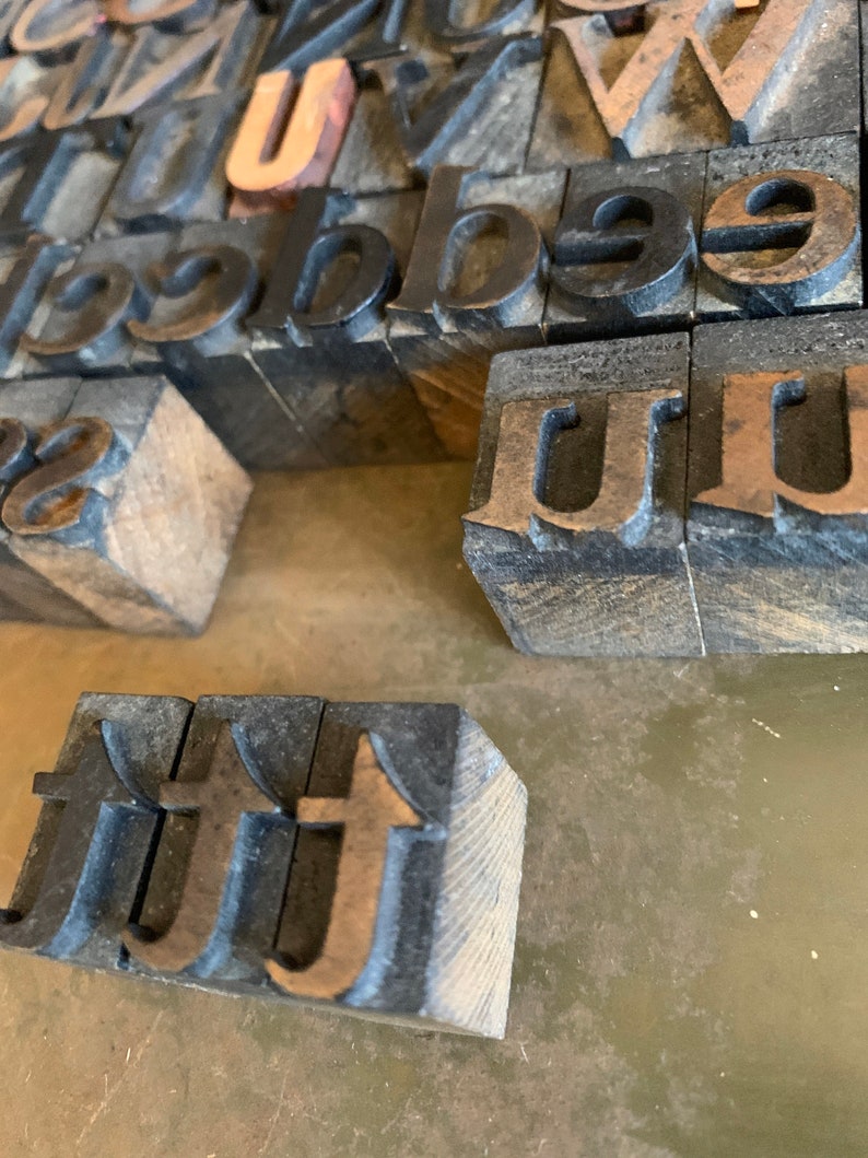 13/16 Inch Vintage Letterpress Letters, Small Uppercase & Lowercase Alphabet, Custom Mini Signs And Sayings image 7