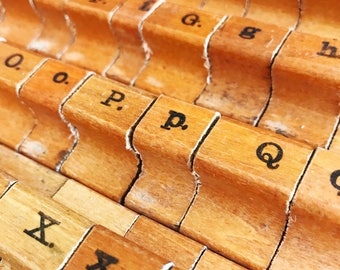 Vintage Wood Stamps / Sold By The Letter / Wood Stamps / Printer Stamps / Alphabet Stamps / Number Stamps / Letter Stamps