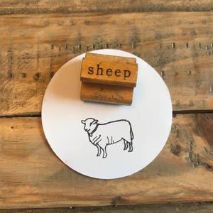 Timbro vintage a forma di pecora, articoli a tema animali da fattoria, planner fai da te e diari di scarto