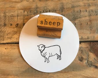 Vintage Sheep Stamp, Farm Animal Theme Supplies, DIY Planners and Junk Journals