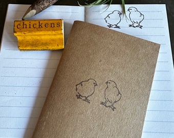 Vintage Wood Chicken Stamp, Spring Craft, DIY Farm Party