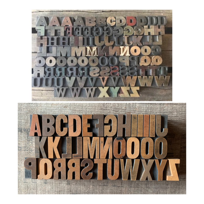 One Inch Letterpress, Pick Your Letters, Vintage Letterpress, Personalized Gift, Printer Block Letter, Wood Type, Wood Letters image 6