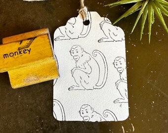 Vintage Monkey Stamp, Wood & Rubber Stamping Designs For Crafting