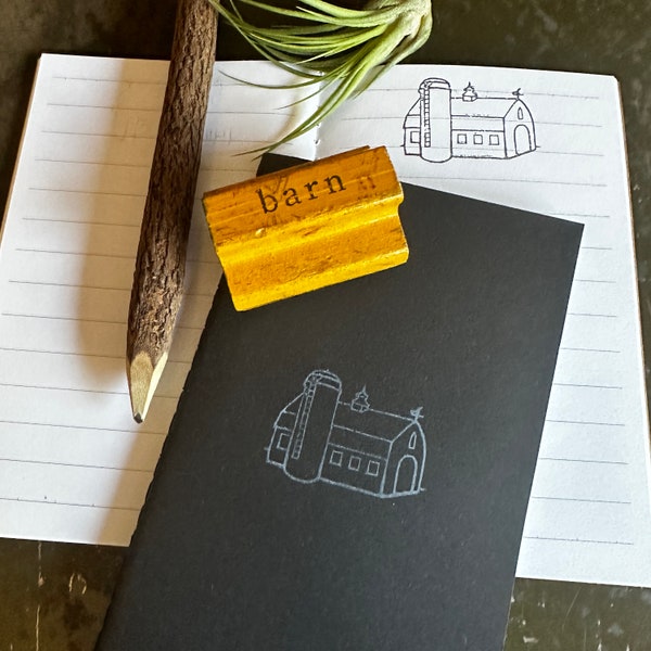 Barn Rubber Stamp Etsy
