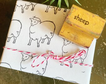 Vintage Sheep Stamp Made Of Wood & Rubber, Stamps For Bullet Journaling And Crafts, Gift For Country Girl