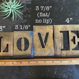 Antique Brass Letter Stencils, Vintage Farmhouse Decor, Available In 7 Sizes, Pick Your Letters & Mix And Match image 8