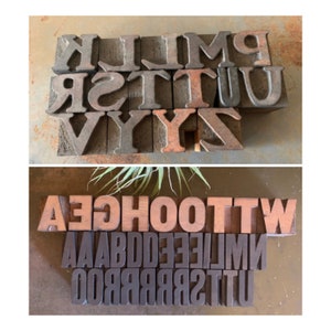 13/16 Inch Vintage Letterpress Letters, Small Uppercase & Lowercase Alphabet, Custom Mini Signs And Sayings image 6