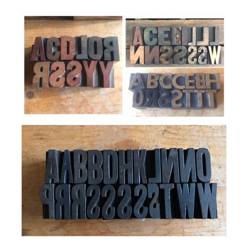 One Inch Letterpress, Pick Your Letters, Vintage Letterpress, Personalized Gift, Printer Block Letter, Wood Type, Wood Letters image 4