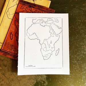 Tampon vintage de carte du continent africain, grands tampons de carte en caoutchouc, travaux manuels et fournitures pour l'école à la maison