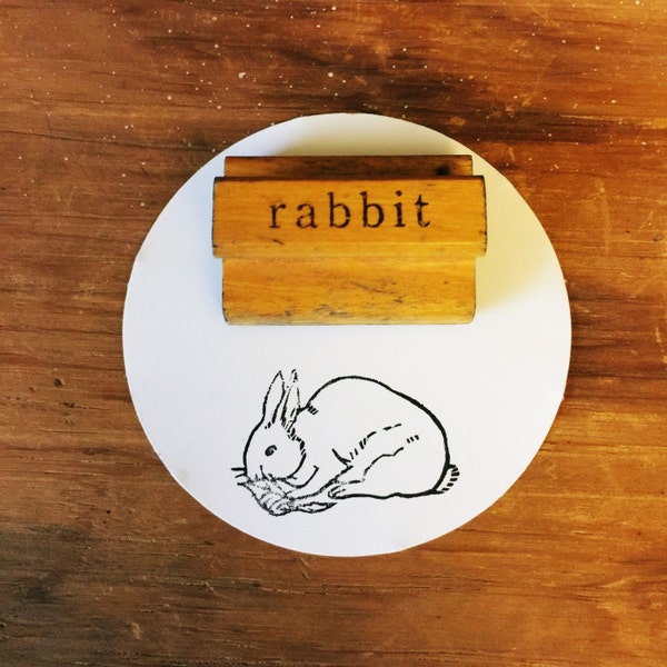 Vintage Rabbit Stamp, Easter Bunny Eating Carrot Stamp, Cute Bunny Stampers For DIY Cards And Envelope Decorating