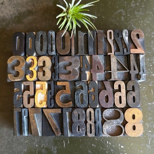 1 5/16 Inch Pick Your Letterpress Number, Personalized Gift, Vintage Letterpress, Old Wood Number, Vintage Type, Wedding Date Day image 3