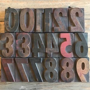 Vintage 2.5 Inch Wood Number, Letterpress Print Block, Varied Fonts image 4