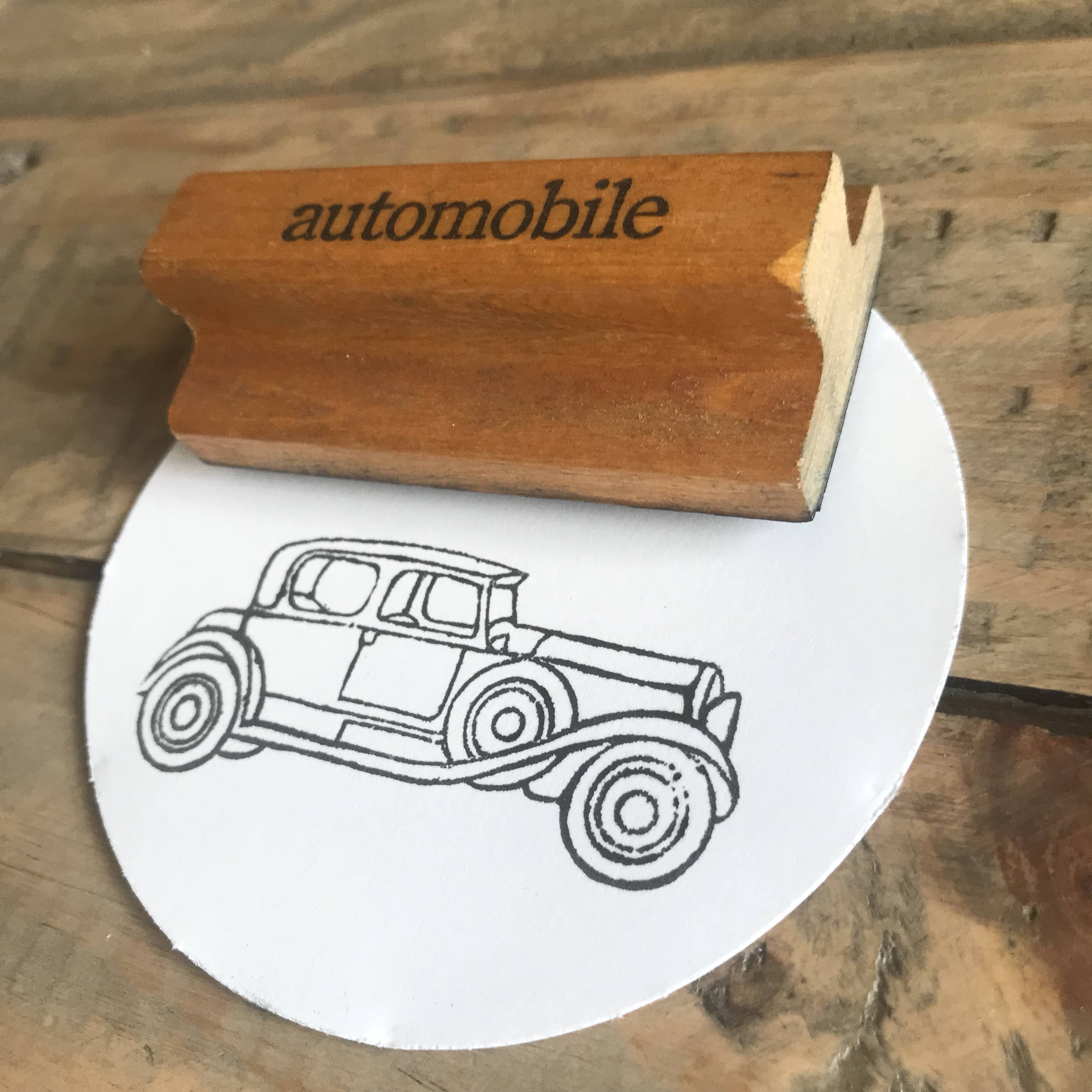 Vintage Automobile Stamp Automobile Stamp Wooden Automobile Etsy