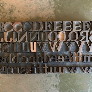 13/16 Inch Vintage Letterpress Letters, Small Uppercase & Lowercase Alphabet, Custom Mini Signs And Sayings image 3