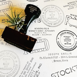 Vintage Company & Business Name Stamps, Holzgriff Stempel für kreatives Design und Kunsthandwerk, Vintage Büro Dekor