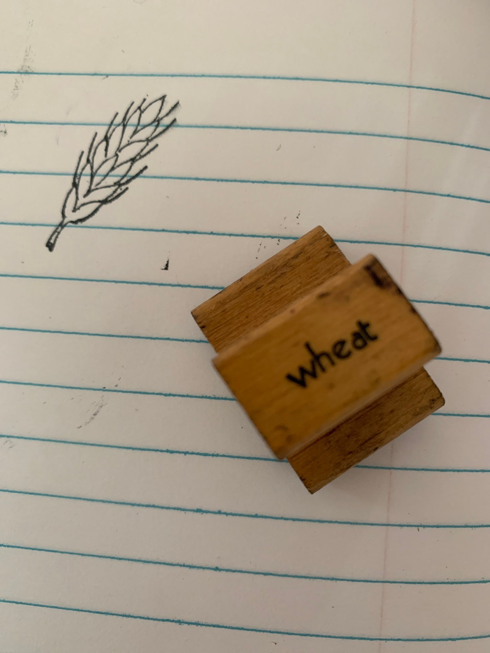 Vintage Wheat Stamp For Thanksgiving Crafts Wood & Rubber Etsy