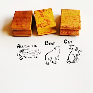 A-Z Vintage Alphabet Animal Stamps, Creative Play For All Ages, Choose Your Stamps