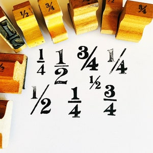Sellos de fracciones antiguos, USTED ELIGE, sellos de goma para matemáticas y educación en el hogar