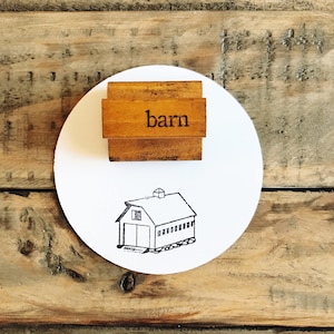 Vintage Rubber Barn Stamp, Small Farmhouse Decor For Cubbies & Shelves, Junk Journal And Planner Project Stampers