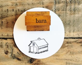 Vintage Rubber Barn Stamp, Small Farmhouse Decor For Cubbies & Shelves, Junk Journal And Planner Project Stampers