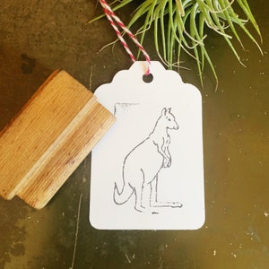 Vintage Kangaroo Rubber Stamp, DIY Crafting & Planner Community Supplies, Zoo Animal Bullet Journal Stampers