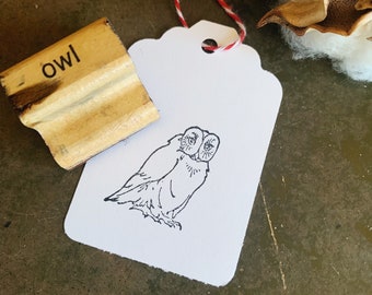 Vintage Rubber Owl Stamp, Gift For Owl Lover, Wood Animal Stamp