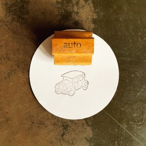 Timbro per auto in legno vintage, forniture artigianali fai da te per feste di trasporto, regalo per amanti delle auto