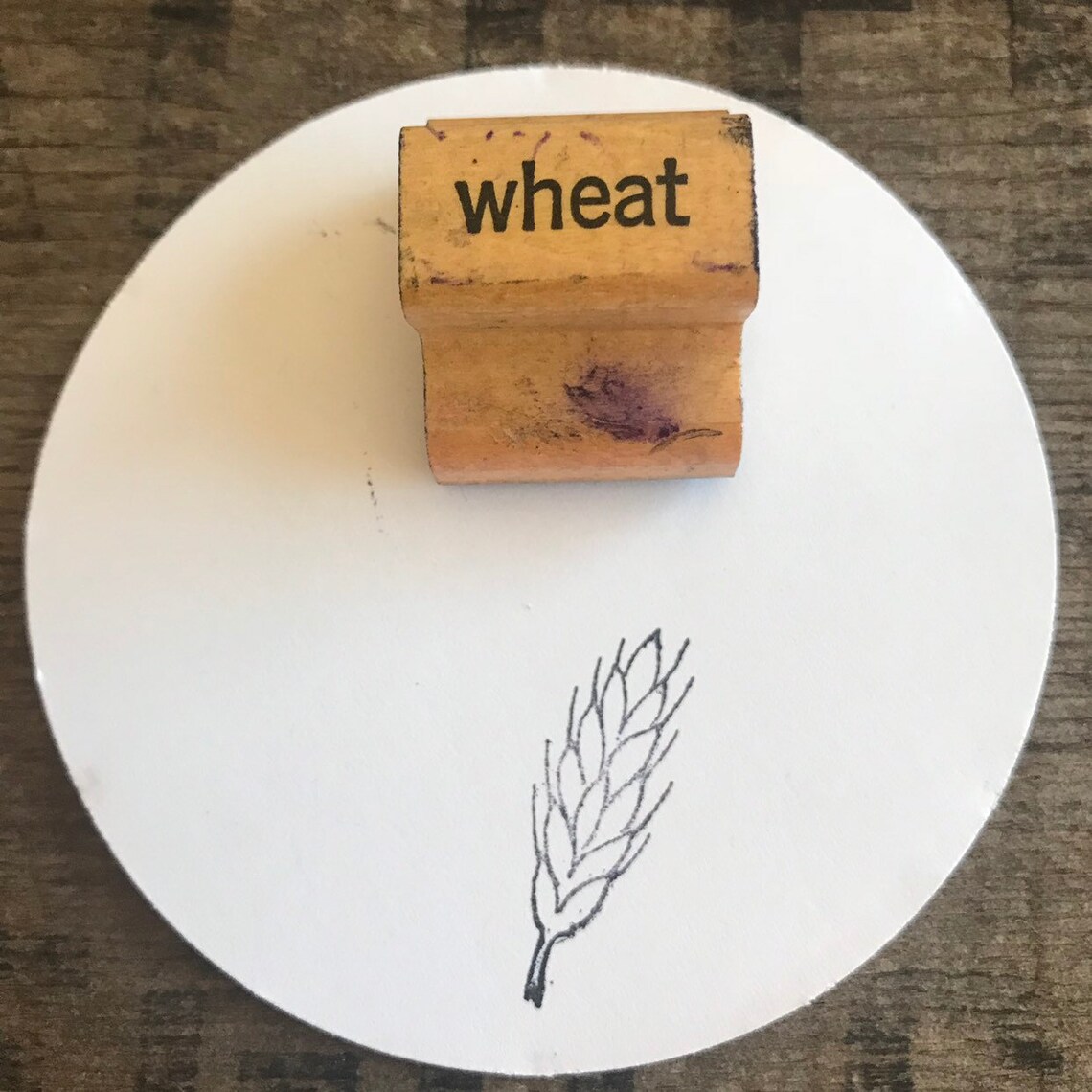 Vintage Wheat Stamp For Thanksgiving Crafts Wood & Rubber Etsy