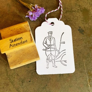 Vintage tankstationbediende stempel, oude banen-stempels, Happy Mail-benodigdheden