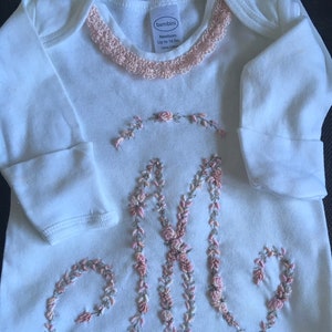 Personalised Hand embroidered initial coming home gown for newborn.