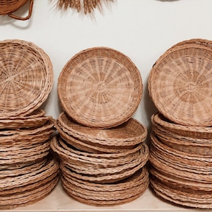 Round Wicker Plates Chargers Basket Wall Fillers Various Styles