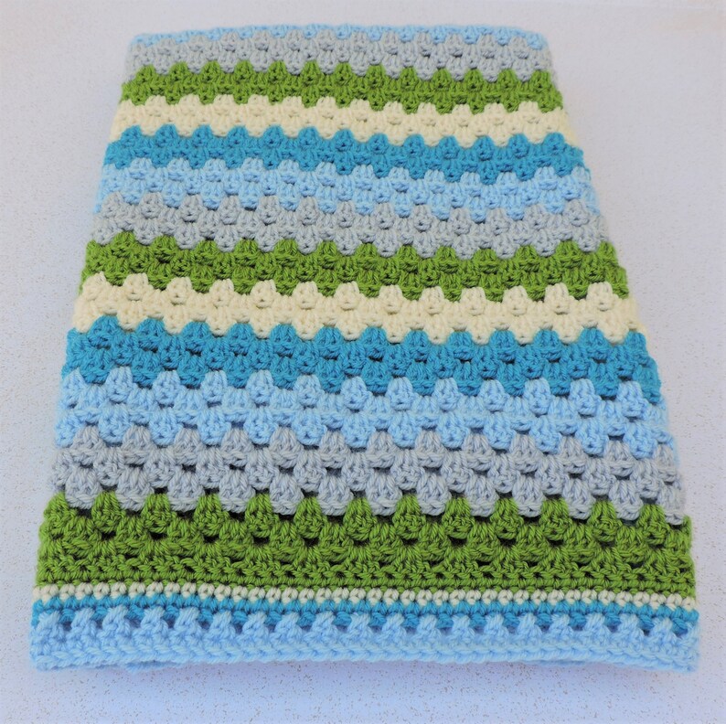 Crochet Granny Square Baby Boy Blanket Etsy