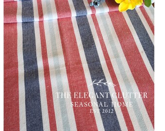 Summer Table Runner~ Patriotic Runner~ Farmhouse Runner~ Wide Table Runners Red White Blue ~ 4th of July Runner~ The Elegant Clutter