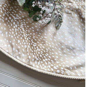 Animal Print Christmas Tree Skirt: 48&quot; Farmhouse Style