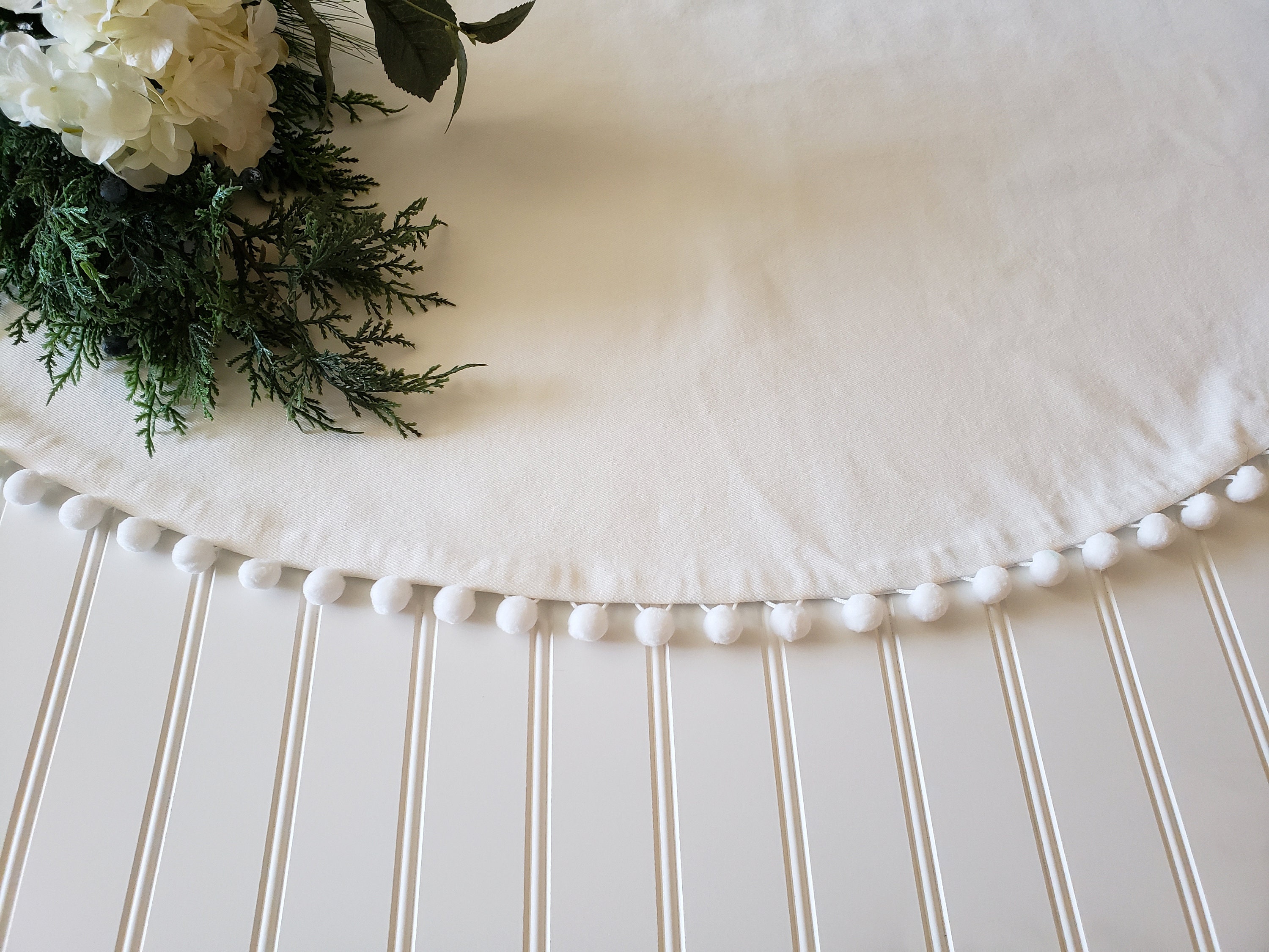 WHITE CHRISTMAS TREE Skirt Large 54 Fully Lined Etsy