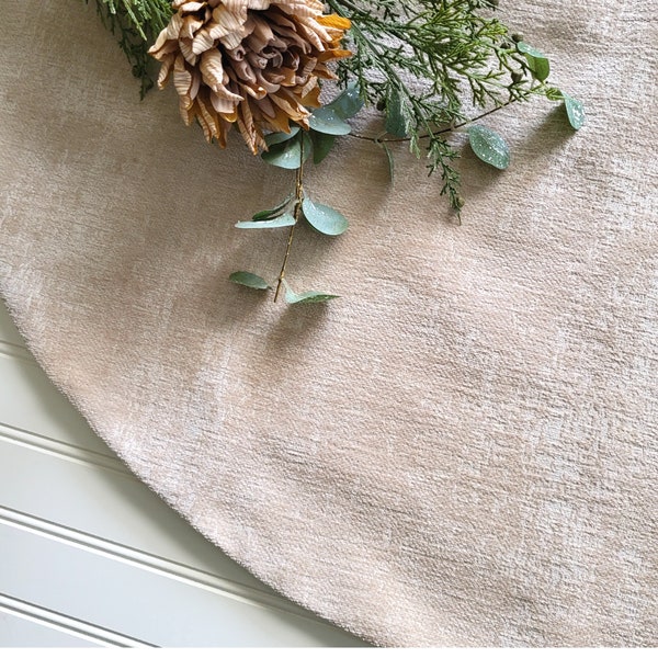 Limited! Luxe Plush  Christmas Tree Skirt Neutral Christmas~ French Country~ Cottage~ Beach Christmas~ Modern Farmhouse~ Elegant Clutter