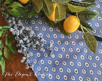 French Provence Table Runner: Blue Toile de Jouy