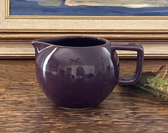 Vintage Sasaki Colorstone Plum Creamer, Milk Jug, Ball Shape, Massimo Vignelli Designs 1980s Purple Cream Pitcher, Made In Japan