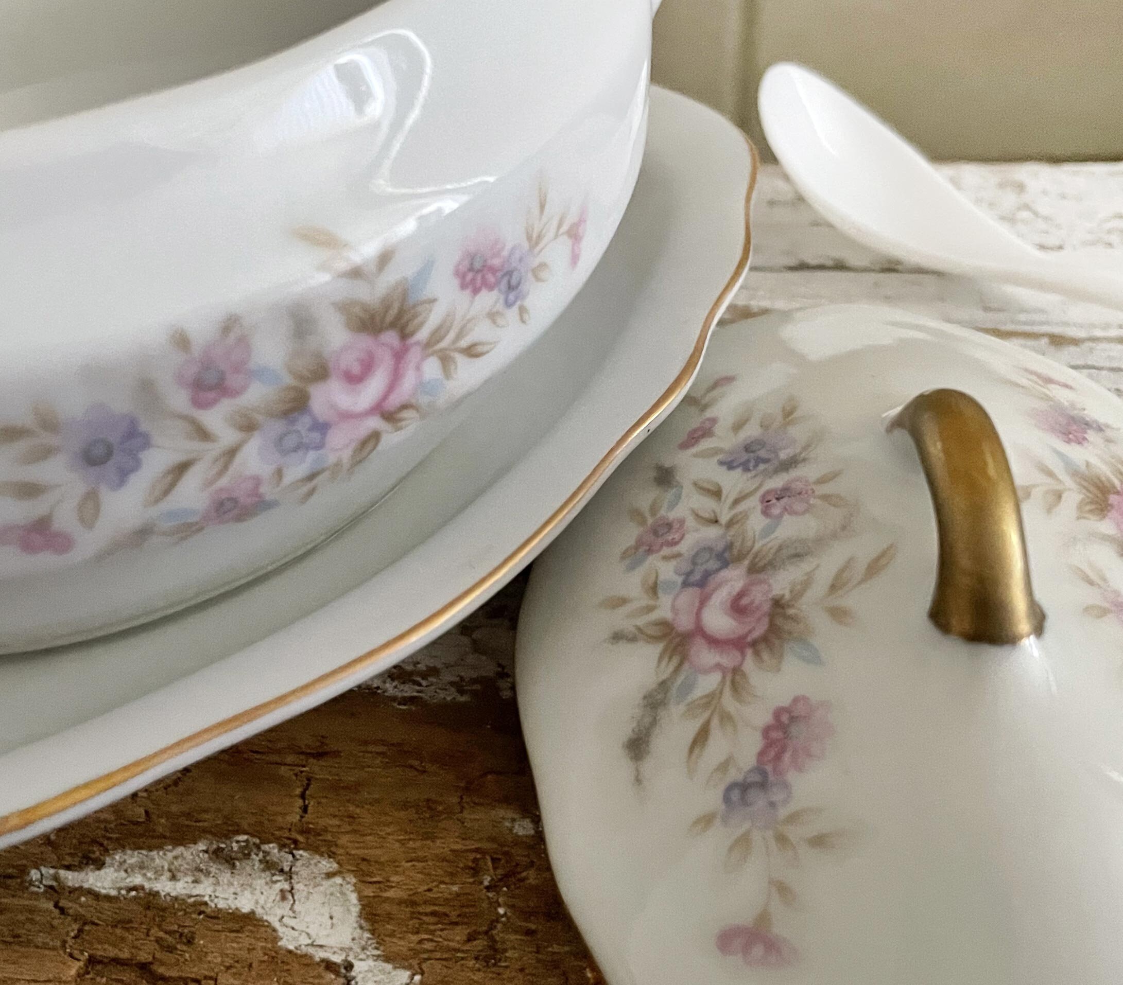 Vintage Lefton China Small Covered Sugar Bowl, Jam, Sauce