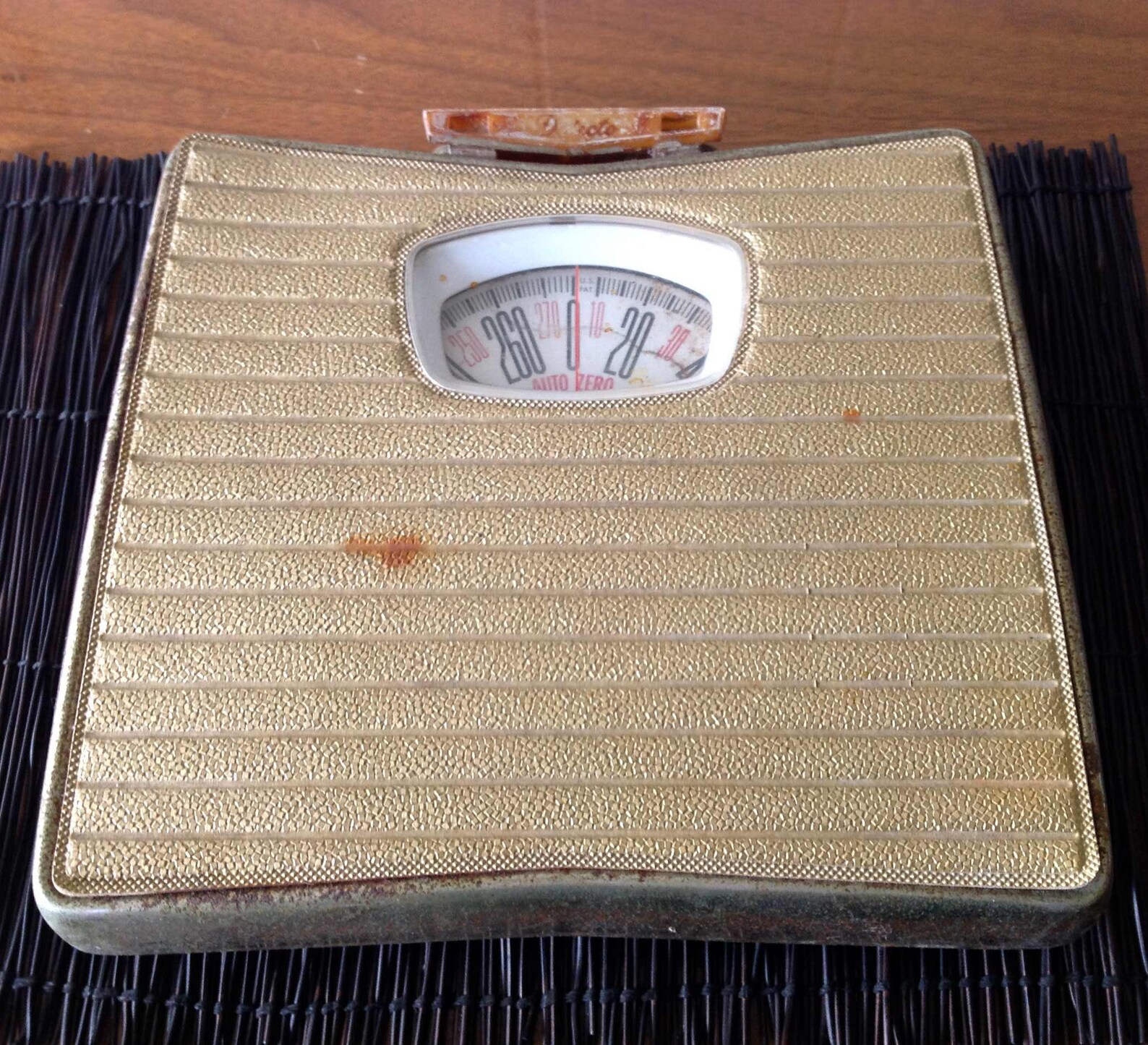 Mid Century Bathroom Scale Art Deco Gold Textured Atomic Era - Etsy