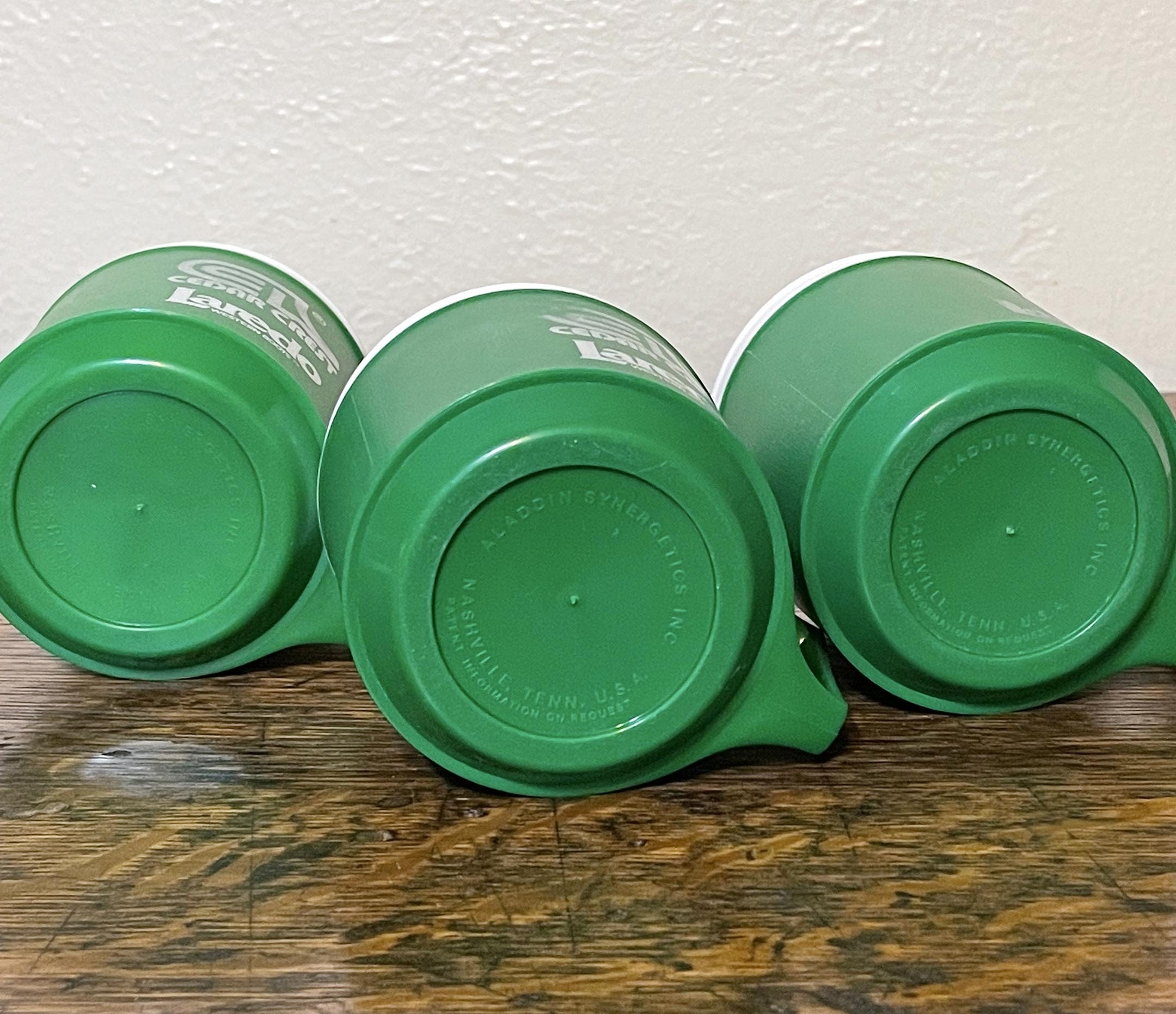 SET of 3 Vintage Aladdin Plastic Insulated Coffee Cups, Green, White ...