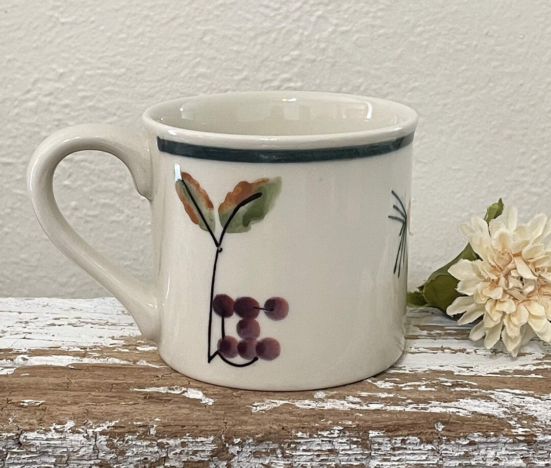 Hartstone Pottery Hand Painted Autumn Leaves Winter Foliage Mug