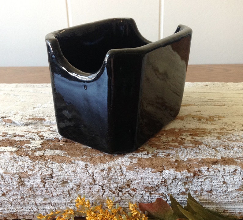 Vintage Hf Coors Black Sugar Caddy Tea Bag Holder Chefsware Usa Diner China Restaurant Ware Table Sugar Holder Inglewood California