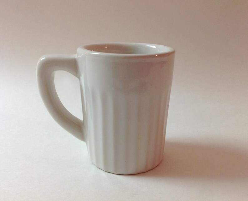 Burden China Small White Ribbed Coffee Mug Vintage Restaurant Etsy