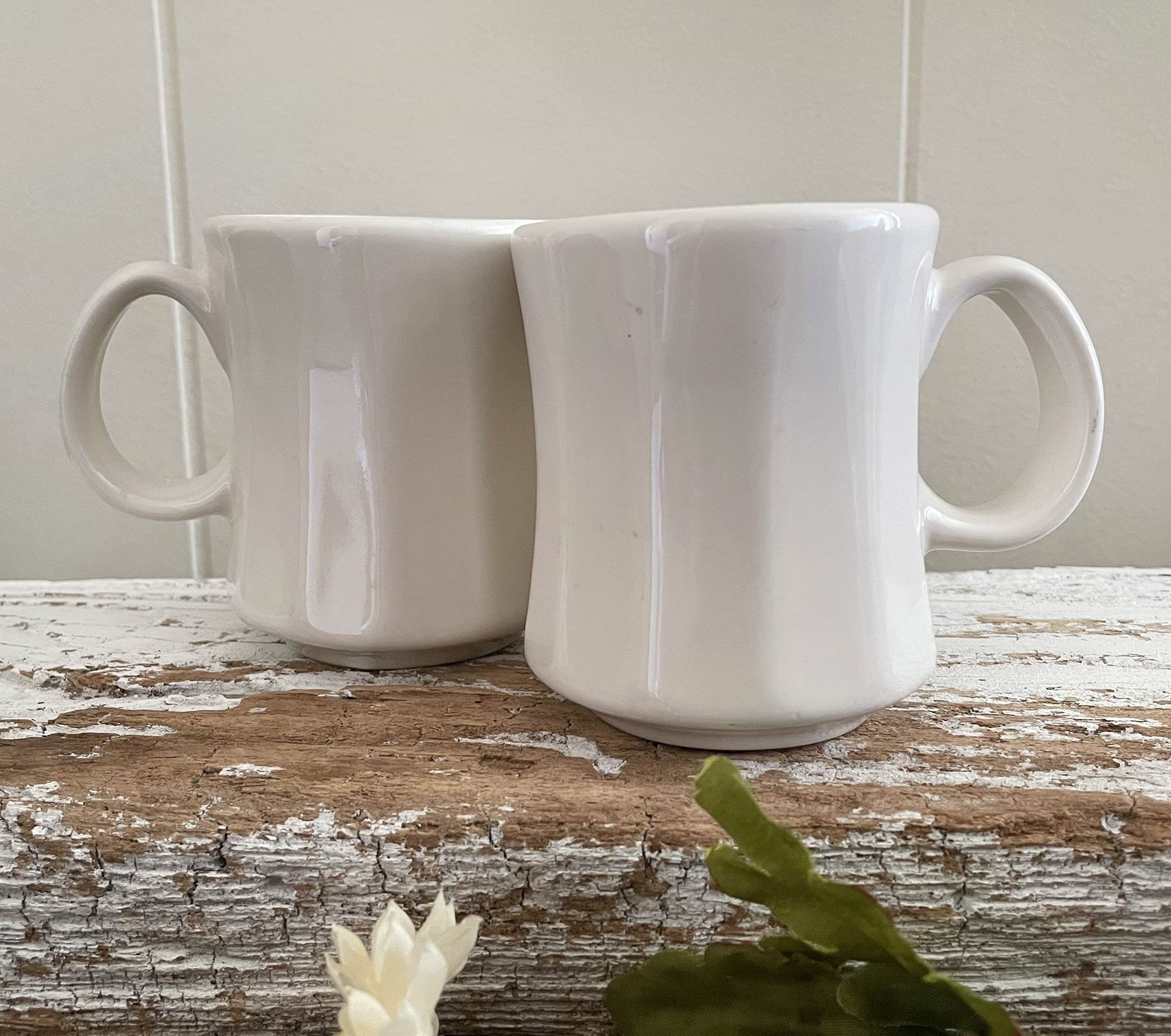 COLETTI Diner Coffee Mug – Coffee Cups Ceramic 11 oz – Diner Coffee Mugs  Heavy Retro 1950s Plain Stoneware Set for Restaurant, Diner, Farmhouse