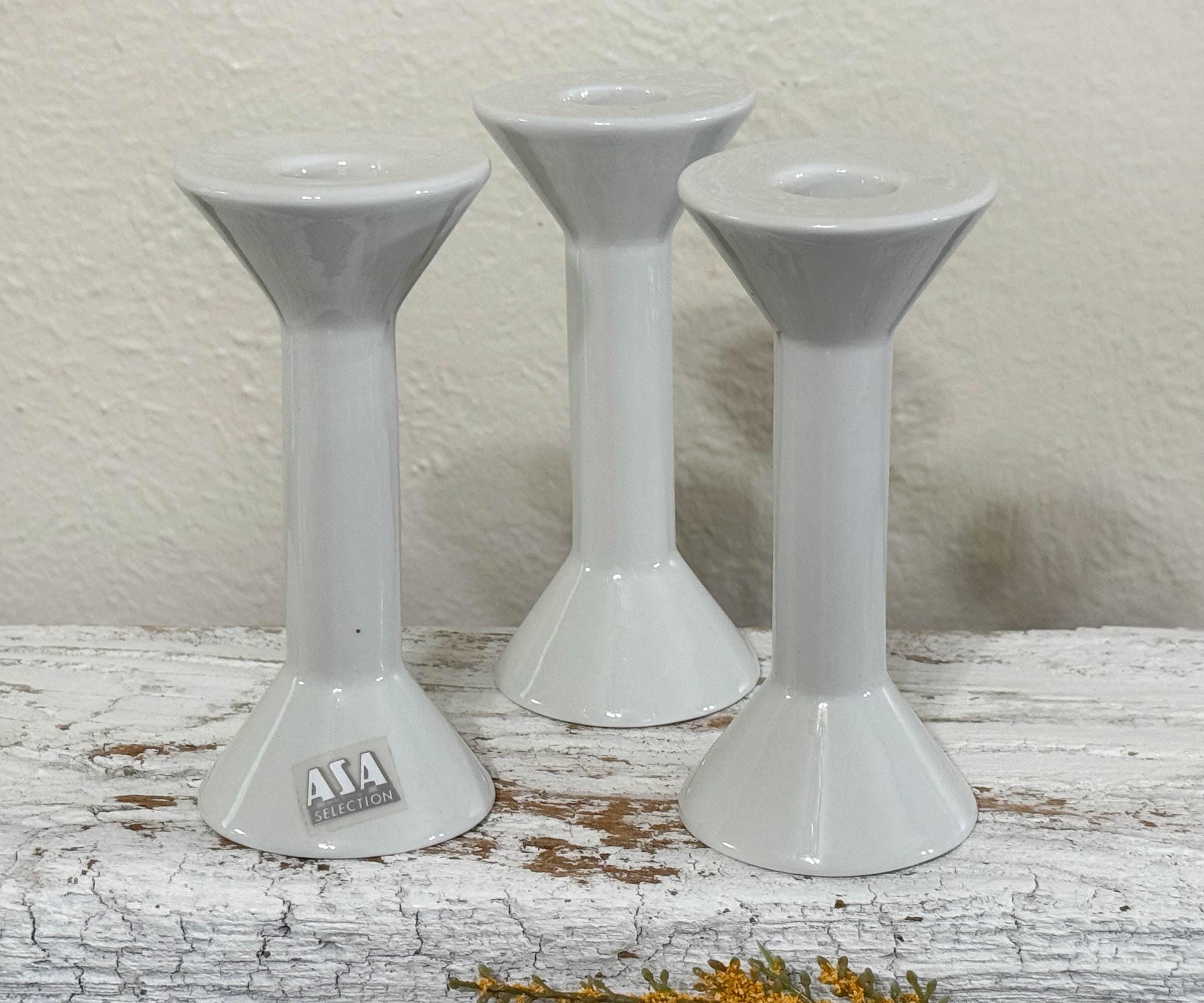 SET Of 3 Vintage ASA Selection Candleholders, Candlestick, Taper Candle Holders, Mid Century Hourglass Shape, Fine Porcelain, Germany (3)