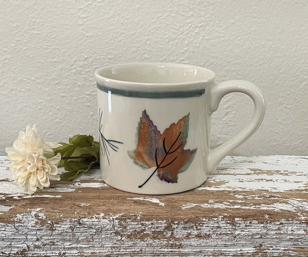 Vintage Hartstone Pottery Hand Painted Autumn Leaves, Winter Foliage