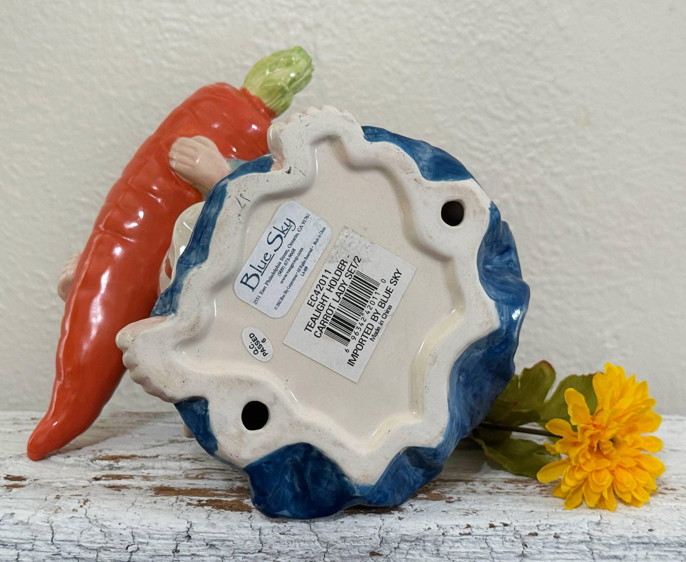 Vintage Blue Sky Pottery 18 Carrots by Laura Kelly Tea Light