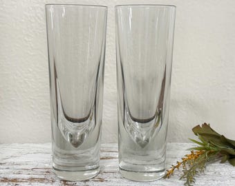 Carlo Moretti Italian Glasses Bullet Design Clear Highball Barware